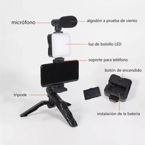 Kit de Grabación Micrófono Luz Led